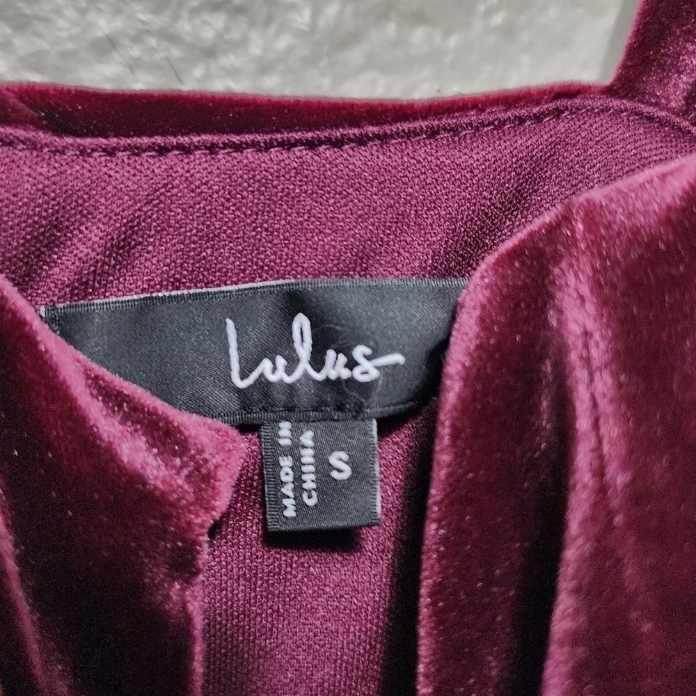 Lulus Pristine Luxury Dark Berry Velvet Bustier Maxi Dress S Wedding Party - Picture 10 of 10